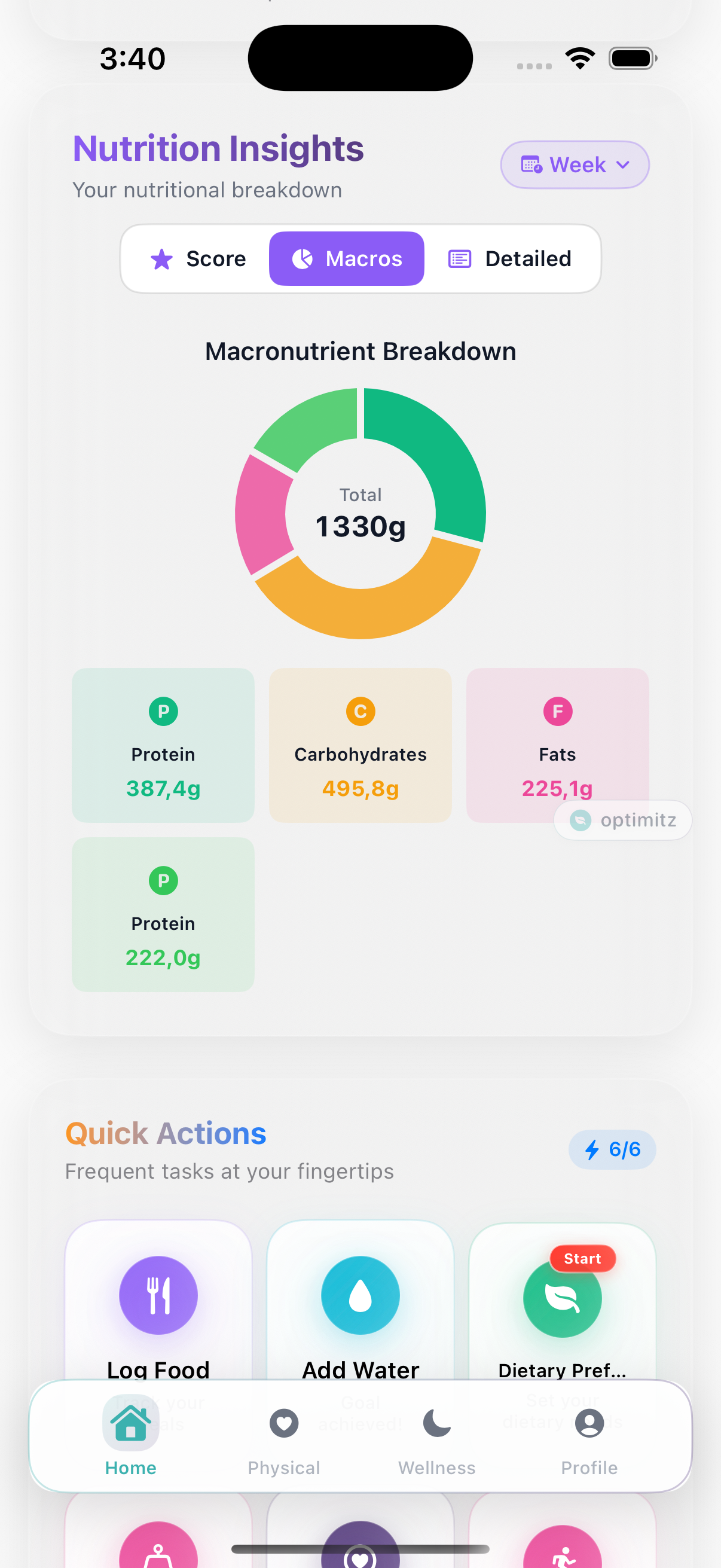 Light Theme - Macro Tracking